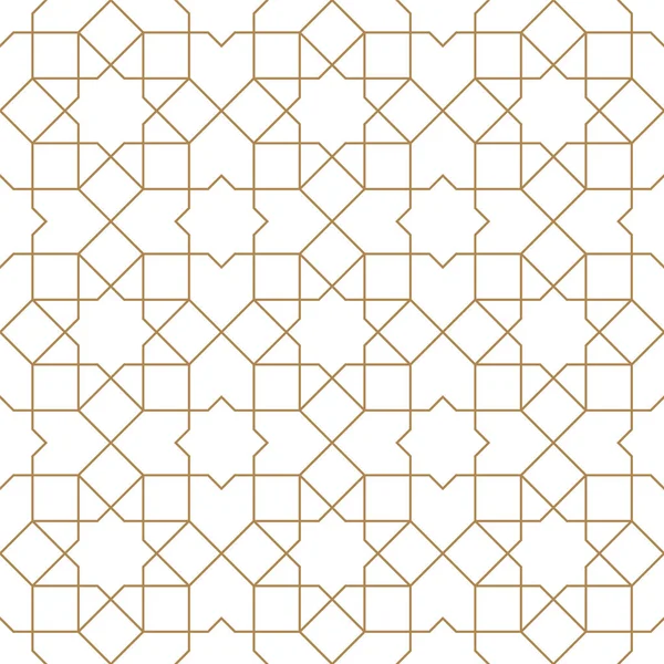 Sömlös arabisk geometrisk prydnad i brun färg. — Stock vektor