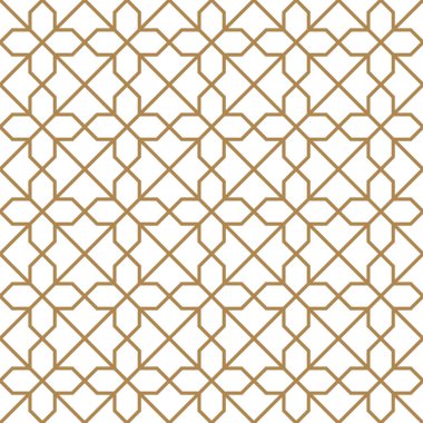 Kahverengi renklerde kusursuz Arap geometrik süsü.