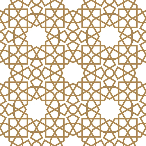 Ornement géométrique arabe sans couture de couleur marron. — Image vectorielle