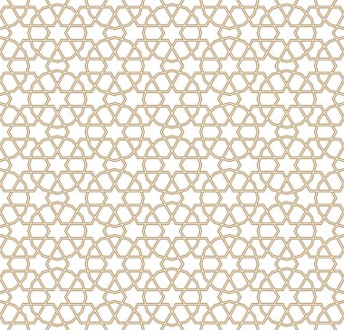 Kahverengi renklerde kusursuz Arap geometrik süsü. Çift çizgiler..