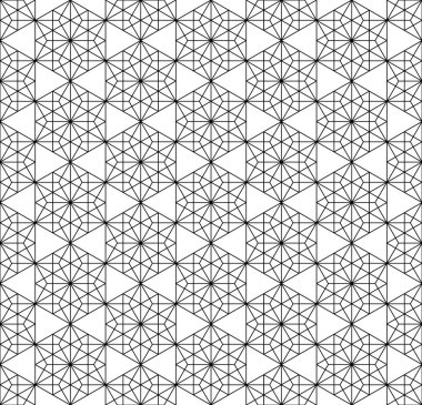 Sorunsuz geleneksel Japon geometrik süs. Siyah ve beyaz.