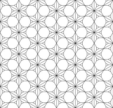Sorunsuz geleneksel Japon geometrik süs. Siyah ve beyaz.