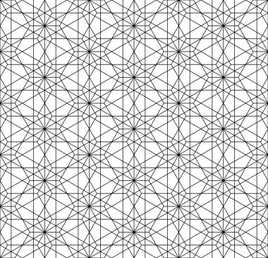 Sorunsuz geleneksel Japon geometrik süs. Siyah ve beyaz.