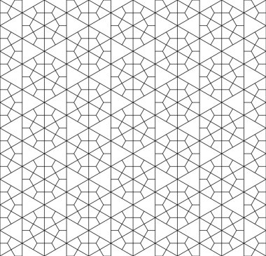 Sorunsuz geleneksel Japon geometrik süs. Siyah ve beyaz.