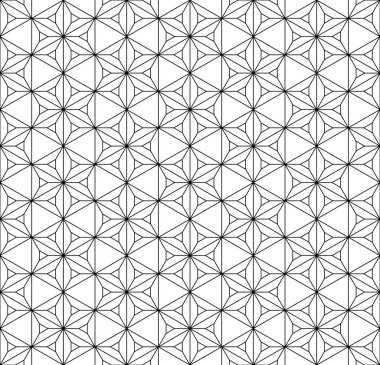 Sorunsuz geleneksel Japon geometrik süs. Siyah ve beyaz.