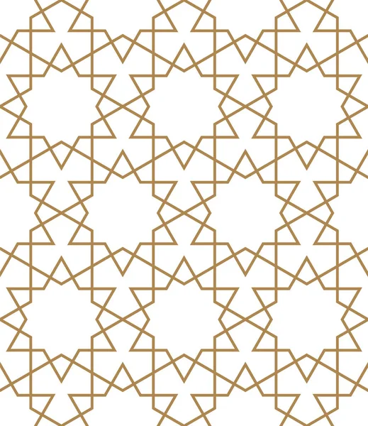 Ornamento geométrico árabe sem costura na cor marrom. Linhas de espessura média . — Vetor de Stock