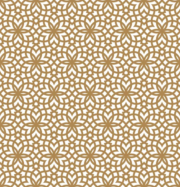 Patrón geométrico inconsútil basado en ornamento árabe en color marrón . — Vector de stock
