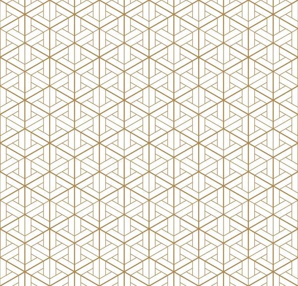 Nahtlose japanische Muster Shoji Kumiko in golden.diamonds Raster. — Stockvektor