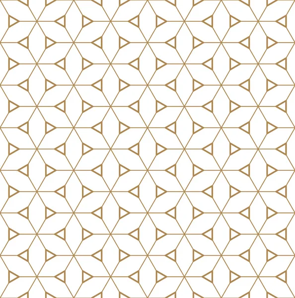 Nahtloses japanisches Muster im Kumiko-Stil in Gold. — Stockvektor