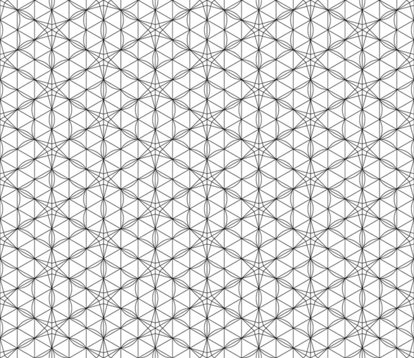 일본어 Kumiko Black White Silhouette Compound Ornament Fine Lines Hexagon — 스톡 벡터