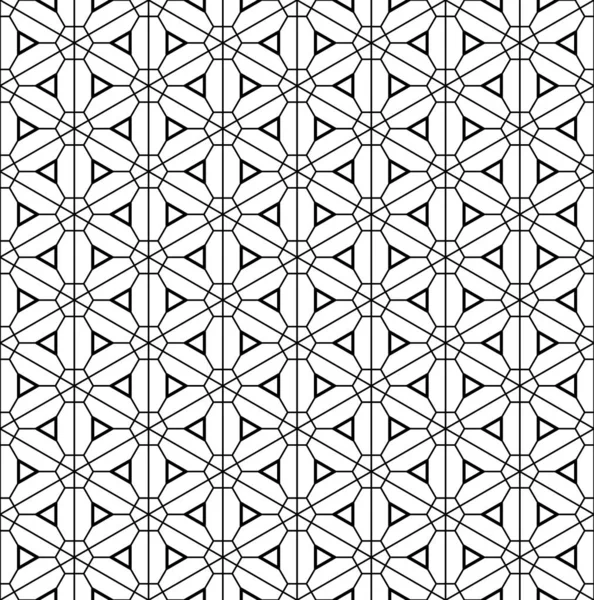 Seamless Pattern Based Kumiko Style Black White Fine Lines — стоковый вектор