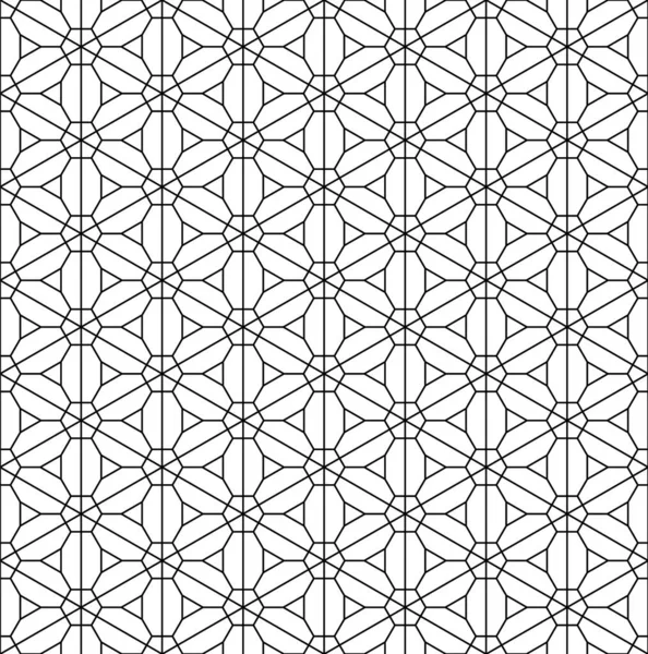 Patrón Sin Costura Basado Estilo Kumiko Líneas Blancas Negras — Archivo Imágenes Vectoriales