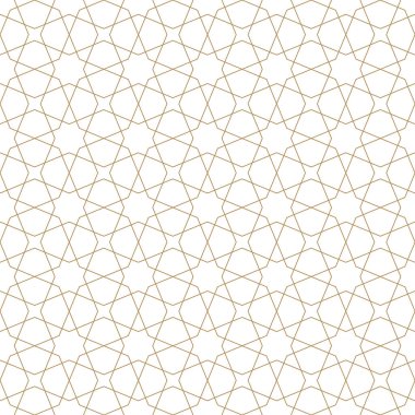 Geleneksel Arap sanatına dayalı kusursuz geometrik süsleme. Kahverengi renk çizgileri. Kumaş, tekstil, kapak, ambalaj kağıdı, arka plan için harika tasarım..