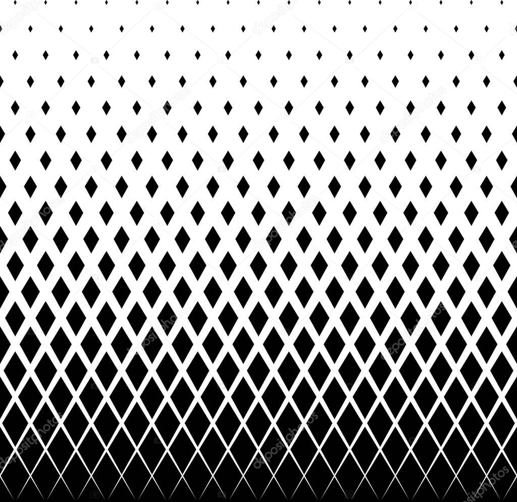 Geometric pattern of black diamonds on a white background.Seamless in one direction.Option with a short fade out. 20 figures in height.