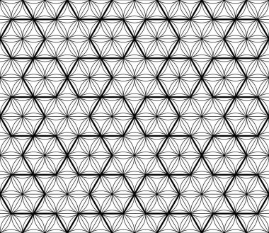 Japon kusursuz geometrik desen. Tasarım şablonu, tekstil, kumaş, ambalaj kağıdı, lazer kesme ve oyma için. İki katlı desen..