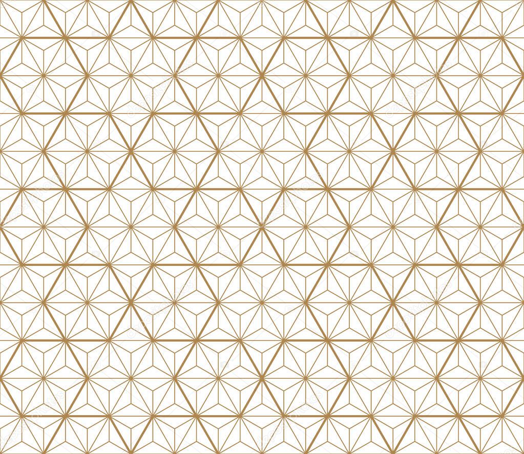 Japanese seamless geometric pattern .Brown lines.For design template,textile,fabric,wrapping paper,laser cutting and engraving.Two-leveled pattern.
