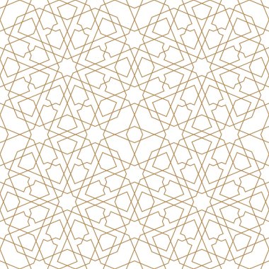 Geleneksel Arap sanatına dayanan kusursuz geometrik süslemeler. Kahverengi renk çizgileri. Kumaş, tekstil, kapak, ambalaj kağıdı ve arka plan için harika tasarım..
