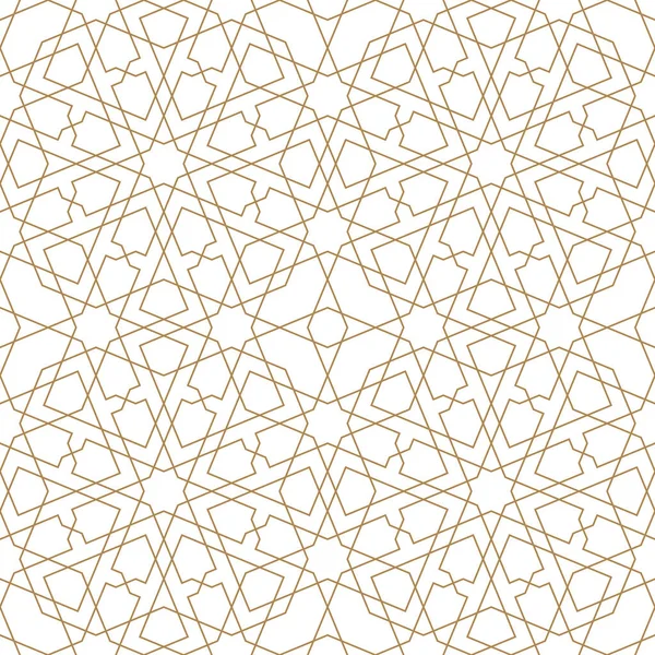 Seamless Geometric Ornament Based Traditional Arabic Art Brown Color Lines — стоковый вектор