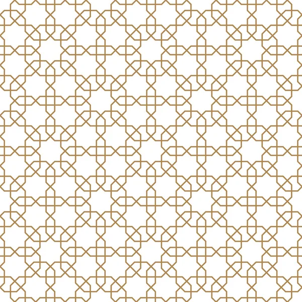 Geometryczny Ornament Bezszwowy Oparty Tradycyjnej Sztuce Arabskiej Brązowe Linie Kolorystyczne — Wektor stockowy