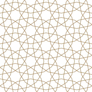 Geleneksel Arap sanatına dayalı kusursuz geometrik süsleme. Kahverengi renk çizgileri. Kumaş, tekstil, kapak, ambalaj kağıdı, arka plan için harika tasarım..