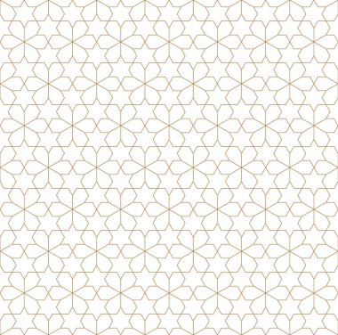 Geleneksel Arap sanatına dayalı kusursuz geometrik süsleme. Kahverengi renk çizgileri. Kumaş, tekstil, kapak, ambalaj kağıdı, arka plan için harika tasarım..