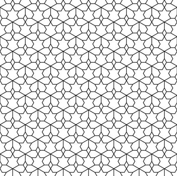 Ornement Géométrique Abstrait Sans Couture Lignes Noires Blanches Grand Design — Image vectorielle