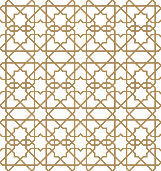 伝統的なアラビア語の芸術に基づくシームレスな幾何学的な装飾茶色の色のライン ファブリック テキスタイル カバー 包装紙 背景のための素晴らしいデザイン 太い線 — ストックベクタ