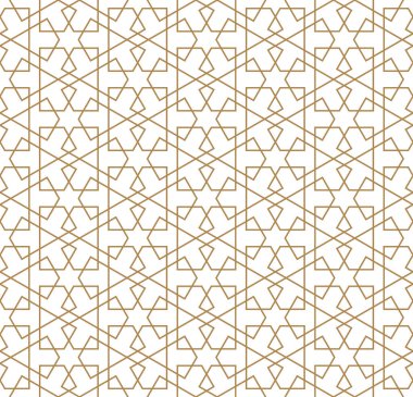Geleneksel Arap sanatına dayalı kusursuz geometrik süsleme. Kahverengi renk çizgileri. Kumaş, tekstil, kapak, ambalaj kağıdı, arka plan kalınlığı çizgileri için harika tasarım..