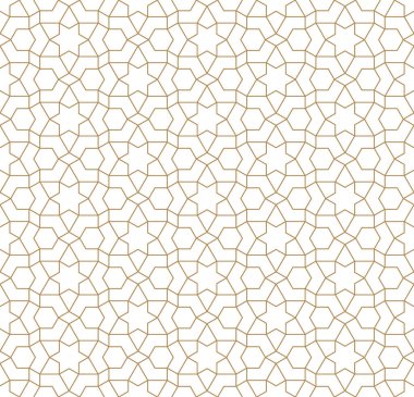 Geleneksel Arap sanatına dayanan kusursuz geometrik süslemeler. Kahverengi renk çizgileri. Kumaş, tekstil, kapak, ambalaj kağıdı ve arka plan için harika tasarım..