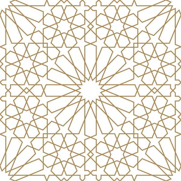 Seamless Geometric Ornament Based Traditional Arabic Art Brown Color Lines — стоковый вектор