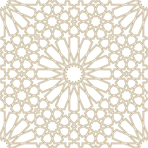 Nahtlose Geometrische Ornament Auf Der Grundlage Traditioneller Arabischer Art Brown — Stockvektor