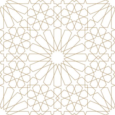 Geleneksel Arap sanatına dayalı kusursuz geometrik süsleme. Kahverengi renk çizgileri. Kumaş, tekstil, kapak, ambalaj kağıdı, arka plan için harika tasarım..