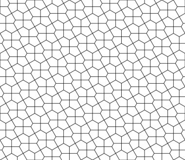 Geleneksel Arap sanatına dayanan kusursuz geometrik süs. Müslüman mozaiği. Siyah beyaz çizgiler. Kumaş, tekstil, kapak, ambalaj kağıdı, arka plan..