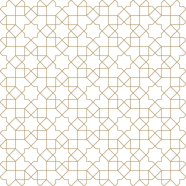 Бесшовный Геометрический Орнамент Основанный Традиционном Арабском Искусстве Muslim Mosaic Brown — стоковый вектор