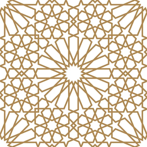 Seamless Geometric Ornament Based Traditional Arabic Art Brown Color Lines — стоковый вектор