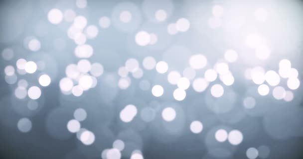 Christmas silver background with bokeh flowing, festive holiday happy new year — Stock Video