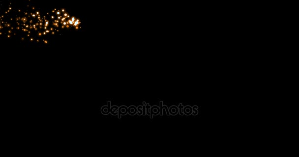or lueur scintillante étoiles queue effet de transition sur fond noir, vacances bonne année 