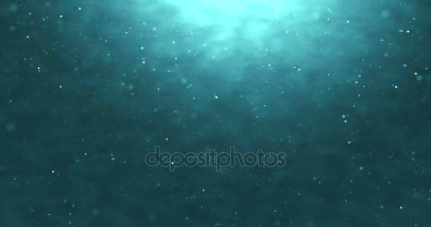 High quality perfectly seamless loop of deep blue ocean waves from underwater background with micro particles flowing — Stock Video