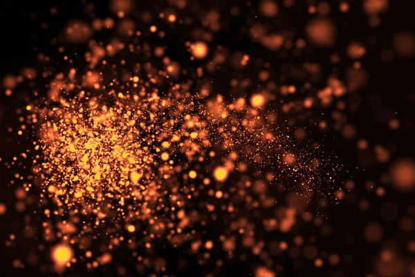 Altın kızdırma ışıltılı parçacıklar bokeh kuyruk geçiş ışıltı etkisi üzerinde siyah arka plan, tatil mutlu yeni yıl 