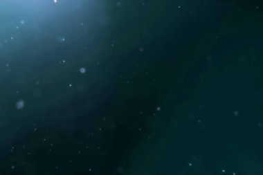 soyut masmavi okyanus dalgalarının mikro parçacıklar toz, parlayan ışık ışınları akan su altında arka plan 