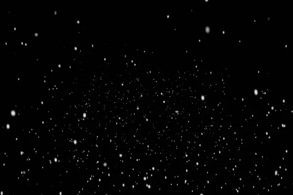 Jul svart bakgrund med snöflingor faller snö från toppen — Stockfoto