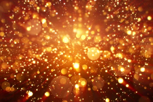 Natal brilho digital faíscas partículas douradas explosão bokeh no fundo preto — Fotografia de Stock