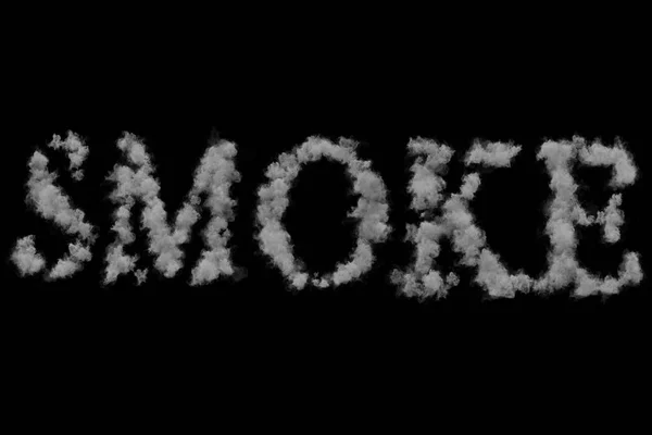 煙煙蒸気ブラック空間を介して浮動によって作られた単語 — ストック写真