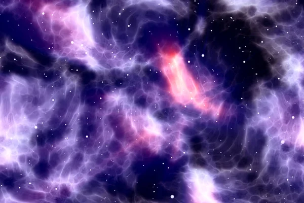 Abstrato céu noturno com brilho estrelas cintilantes e nebulosa, colorido universo espacial galáxia azul e roxo — Fotografia de Stock