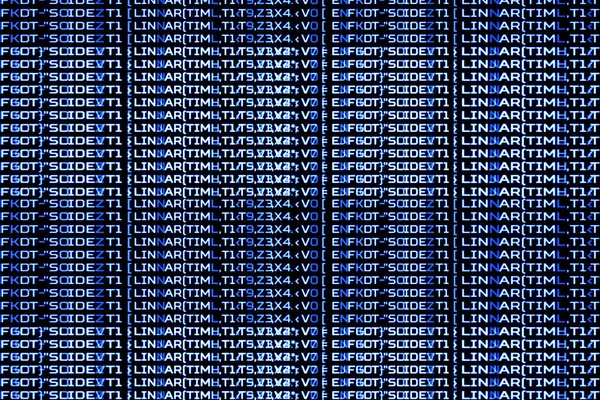 Abstrakt, Textur der dunkelblauen Illustration des Technologie-Codes Internet-Netzwerk-Computer-Hintergrund mit Buchstaben und Zahlen, Stil Hintergrund, Infografik Technologie Computer — Stockfoto
