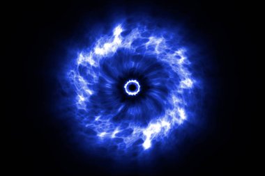 soyut kozmik patlama shockwave mavi enerji siyah arka plan üzerine
