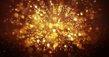 Noel dijital glitter kıvılcım altın parçacıkları bokeh patlama siyah arka plan üzerine, tatil Noel şenlikli 