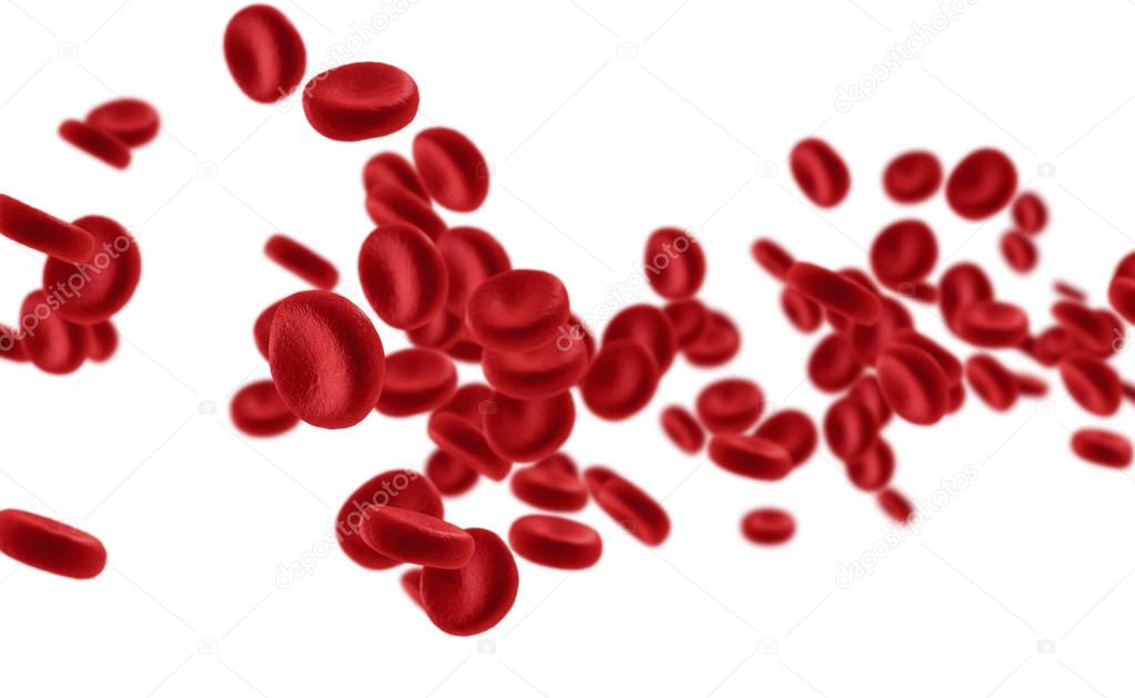 red blood cells in an artery, flow inside body, medical human health-care 