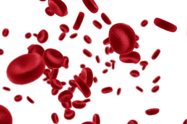 Glóbulos rojos en una arteria, flujo dentro del cuerpo, atención médica de la salud humana — Foto de Stock
