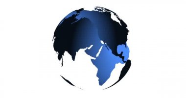 Amerika ve Afrika, ABD, dünya mavi 3d ile gösterilen uzaydan gelen mavi seyyare yerküre beyaz dijital animasyon render 